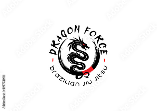 Brazilian Dragon Force BJJ Red Logotype, Uniform, Badge, Embroidery,  Patch, Gi, Branding