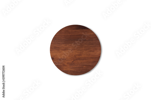 Wooden cutting board  mock up isolated on white background with clipping path for work or design