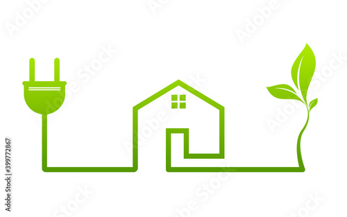 Eco House Green Real Estate icon concept