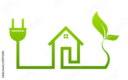 Eco House Green Real Estate icon concept