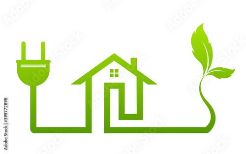 Eco House Green Real Estate icon concept