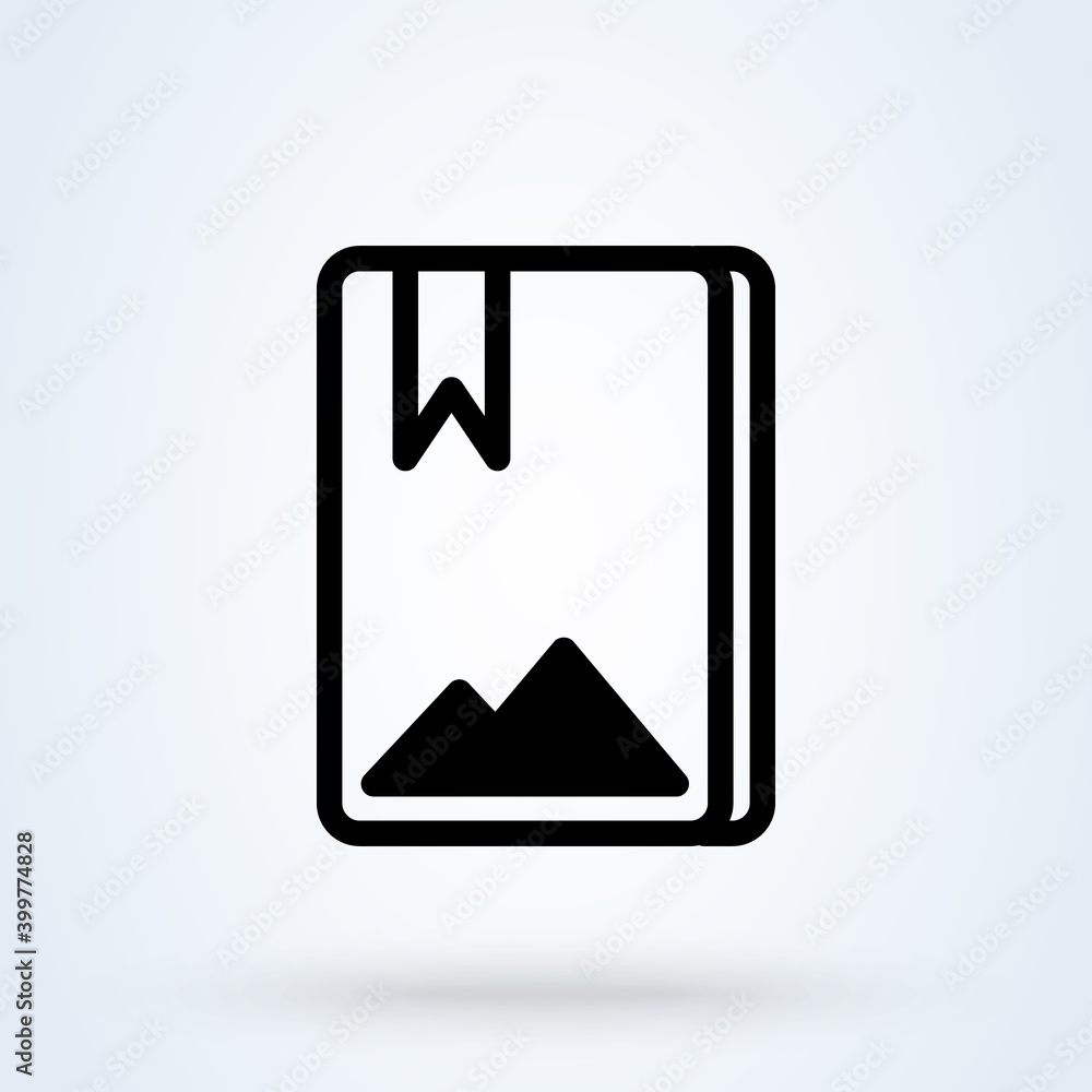 Photo gallery sign line icon or logo. photo album concept. photograph vector linear illustration. Photo gallery sign line icon or logo. photo album concept. photograph vector linear illustration.