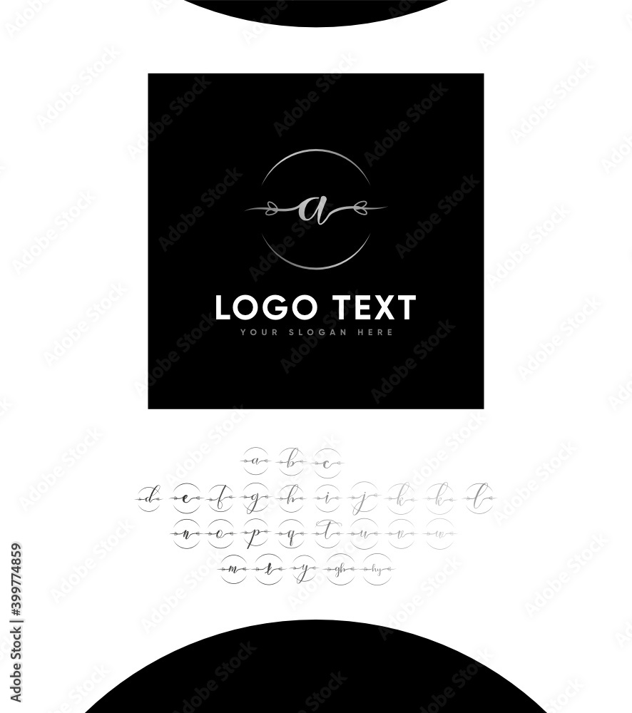 Obraz premium A modern light and charming handwritten letter type A and Z Sets logo template, Vector logo for business and company identity 
