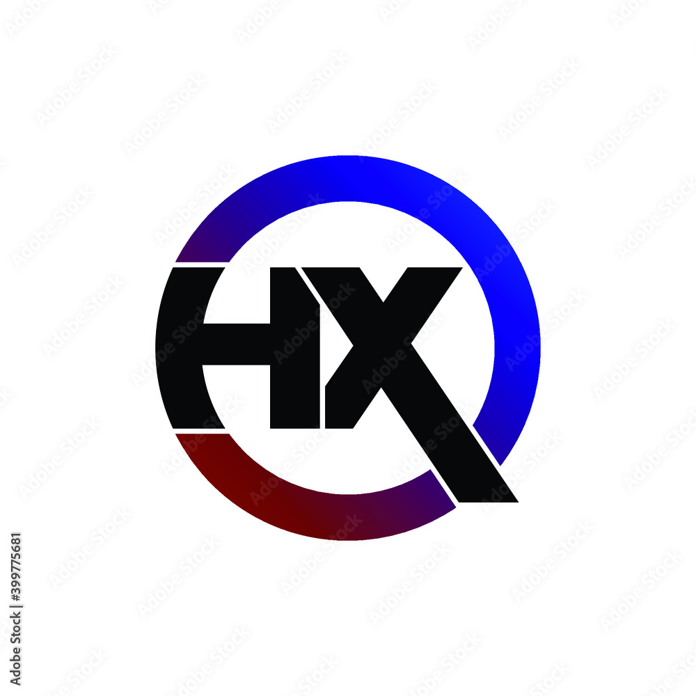 Letter HX circle logo design vector Letter HX circle logo design vector