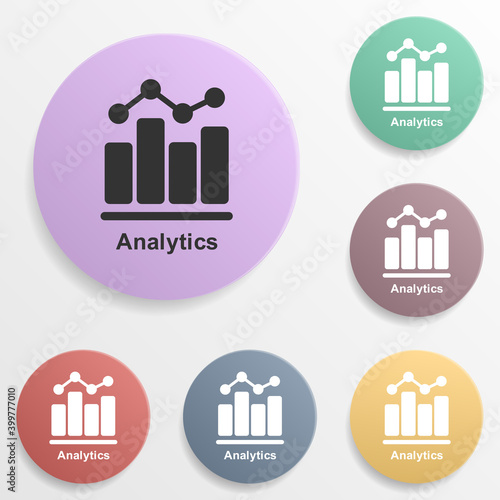 Online marketing, analytics badge color set icon. Simple glyph, flat vector of online marketing icons for ui and ux, website or mobile application