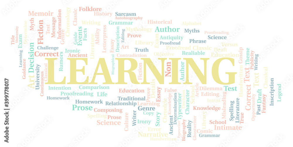 Learning typography word cloud create with the text only Learning typography word cloud create with the text only
