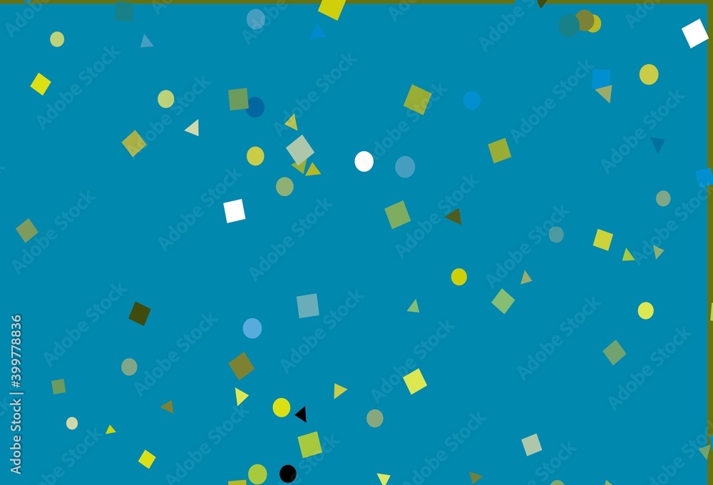 Light Blue, Yellow vector background with triangles, circles, cubes.