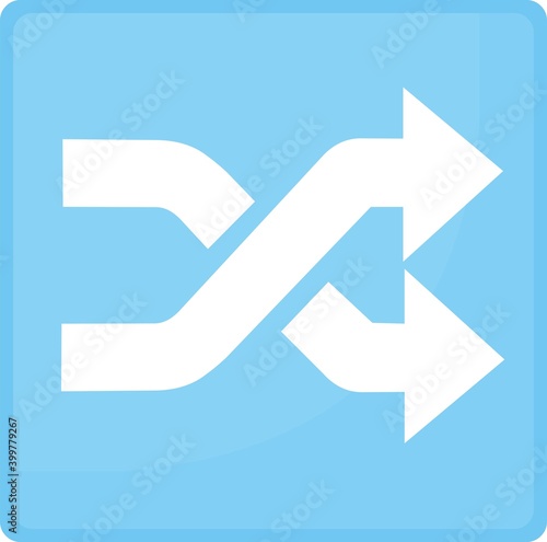 Vector emoticon illustration of Shuffle Track Button