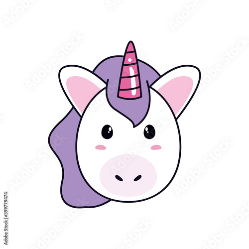 unicorn horse cartoon face vector design