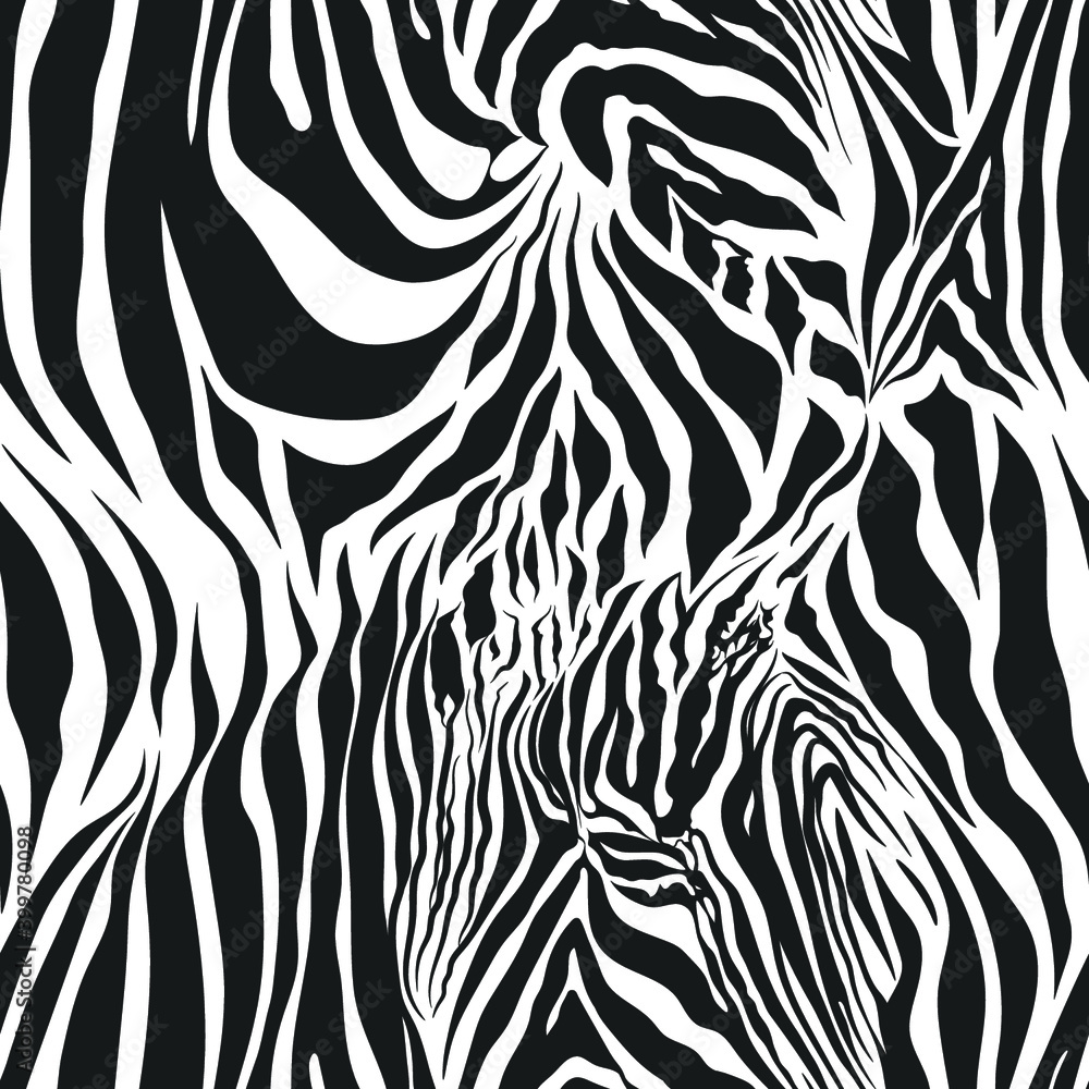Seamless vector black and white zebra fur pattern. Stylish fashionable wild zebra print. Animal print background for fabric, textile, design, advertising banner. Seamless vector black and white zebra fur pattern. Stylish fashionable wild zebra print. Animal print background for fabric, textile, design, advertising banner.