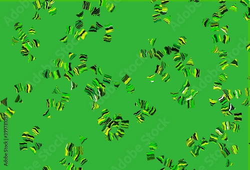 Light Green  Yellow vector template with crystals  circles  squares.