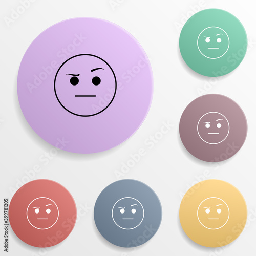 Suspect emoji badge color set icon. Simple glyph, flat vector of emoji icons for ui and ux, website or mobile application