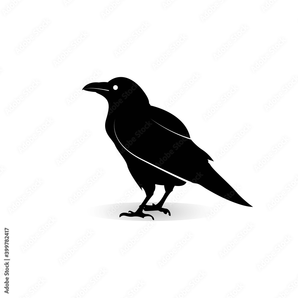 Obraz premium raven logo icon vector design template