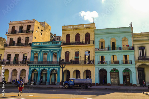 Cuba, Havana old colored houses © JeanMarc