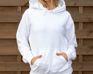White hoodie sweatshirt mockup with copy space