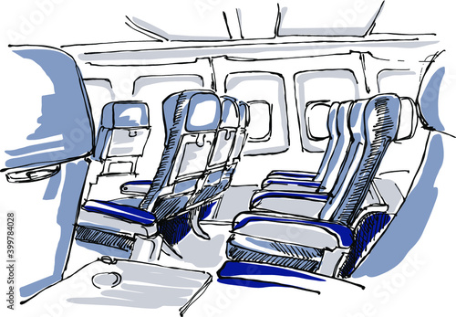Airplane interior sketch
