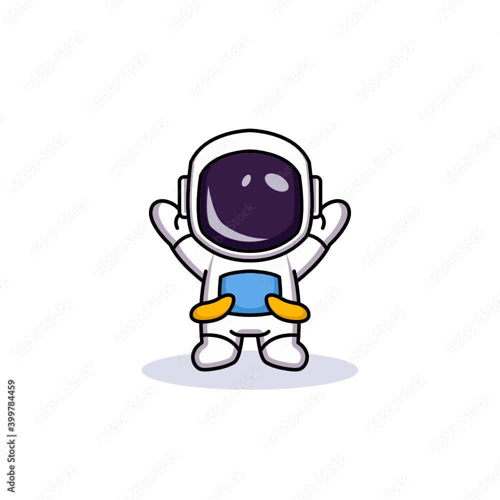 cute astronaut in the space mascot