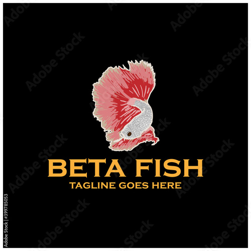betta fish design logo vector. illustration betta fish design vector.