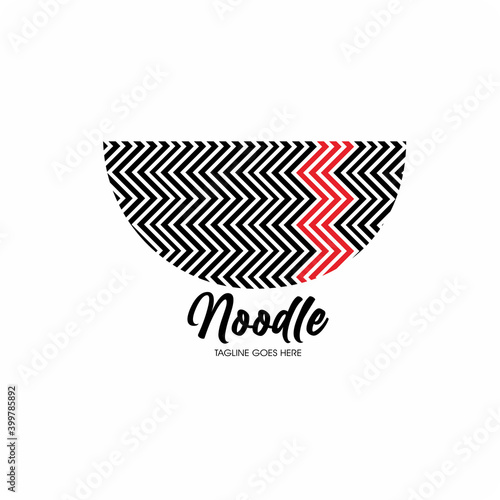 Noodle logo, Food or restaurant design, template, Vector illustration