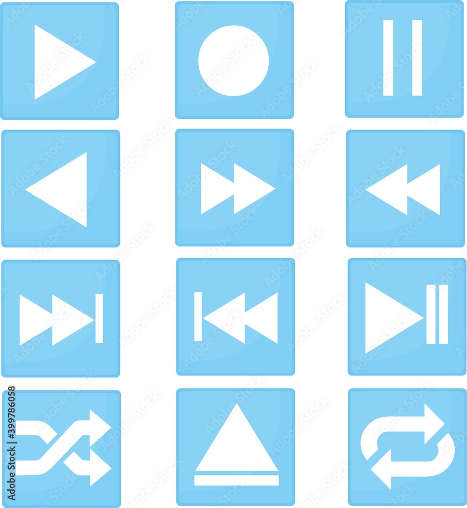 Vector illustration of record buttons emoticons Vector illustration of record buttons emoticons