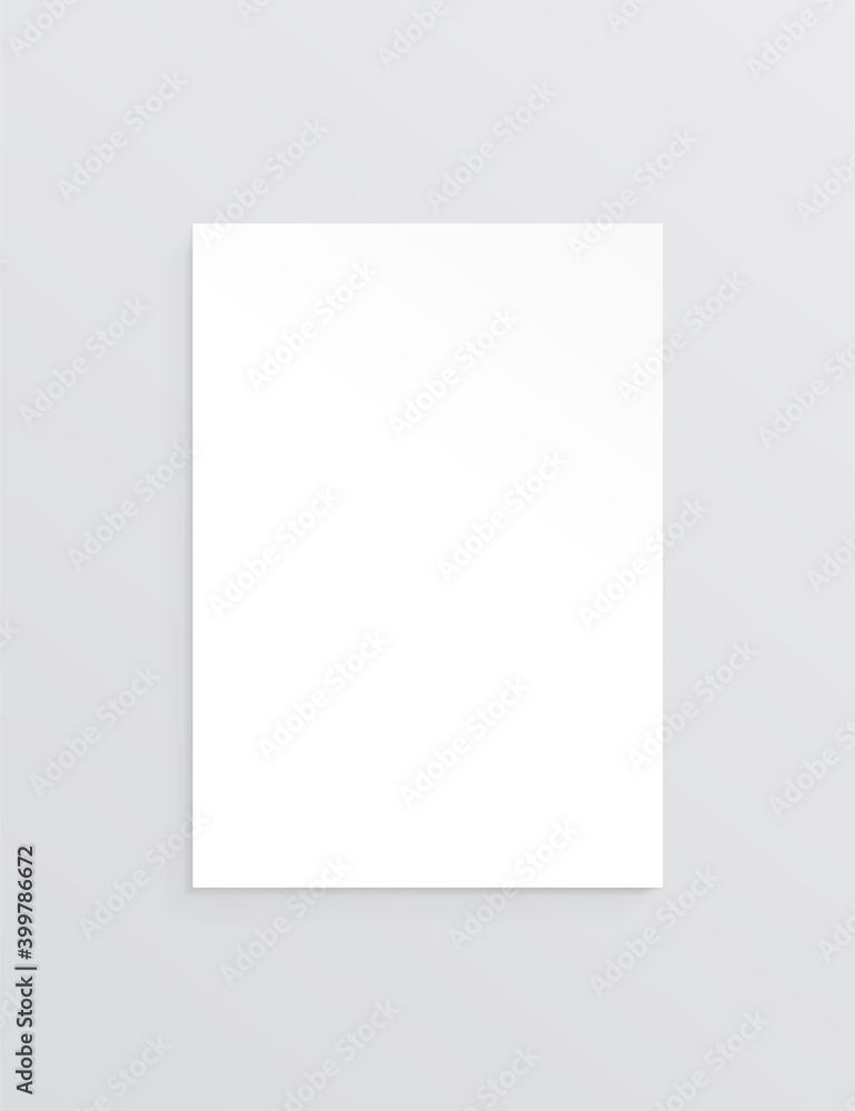A4 mockup. Blank white sheet, template for your design. Vector paper mock up.