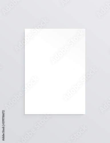 Obraz na płótnie A4 mockup. Blank white sheet, template for your design. Vector paper mock up. w salonie