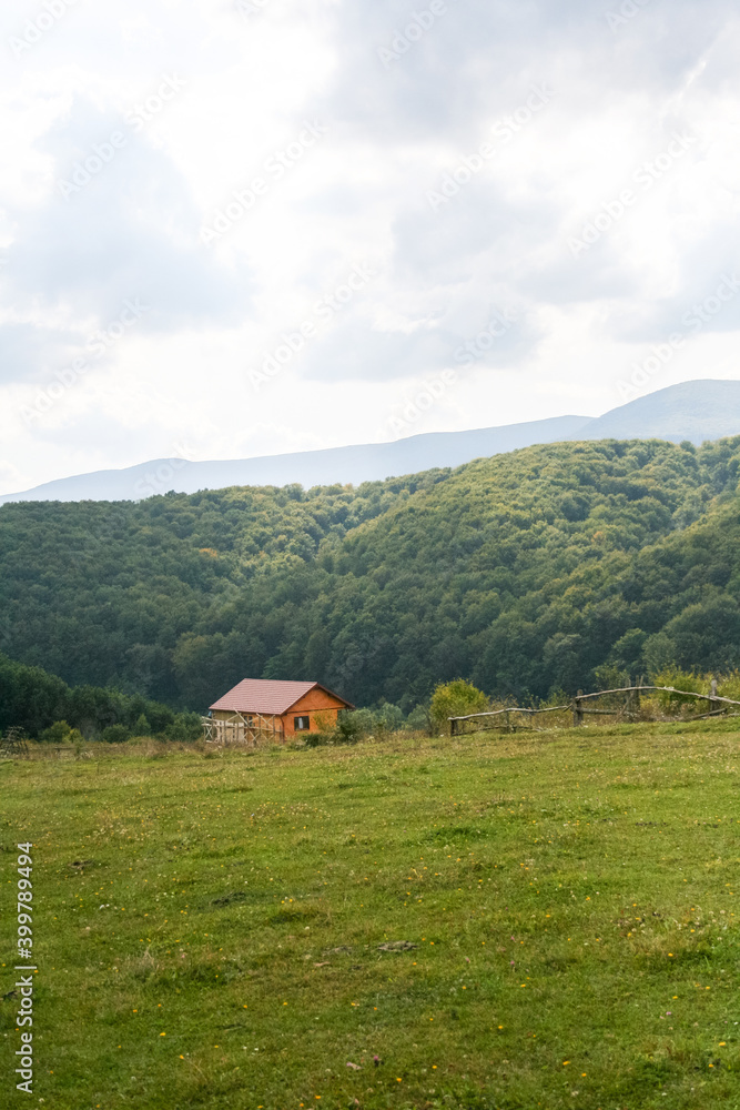 house on a hill in carpathians