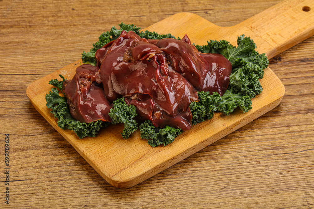 Raw chicken liver for cooking