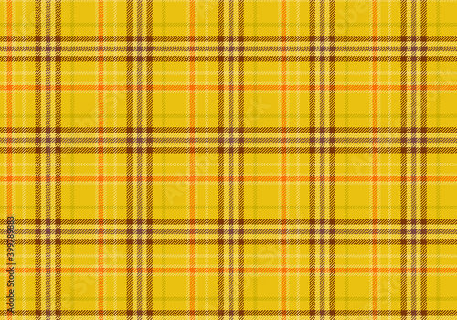 【背景素材】タータンチェック柄06　英国風シームレスパターン（黄色＆オレンジ＆茶色＆グレー）