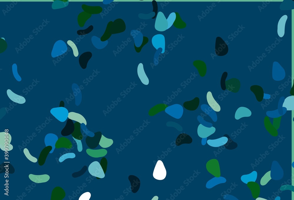 Light Blue, Green vector template with memphis shapes.