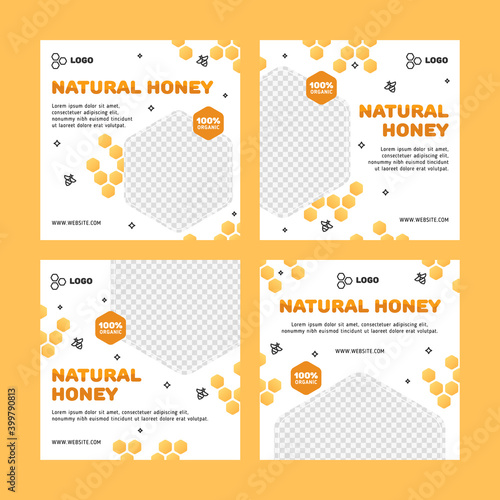 Honey social media post set.