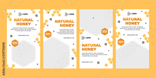 Honey social media stories set.