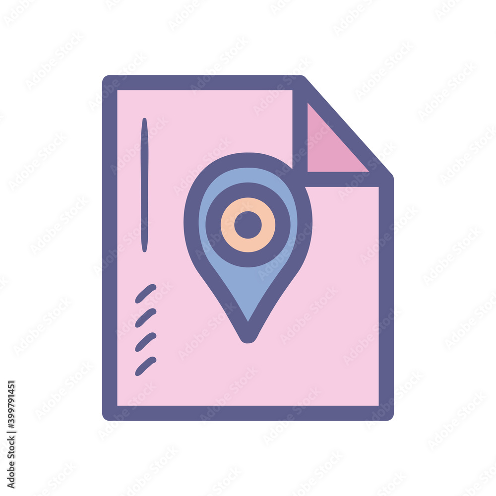 gps mark inside document vector design gps mark inside document vector design