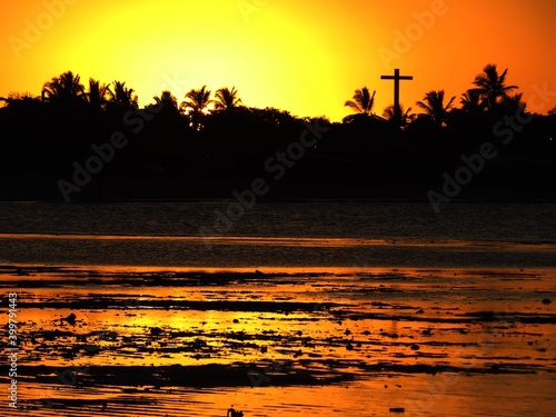 Shadowns under the sun light on Beach Coroa Vermelha