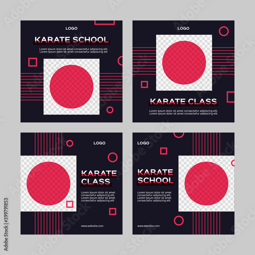 Karate social media post set.