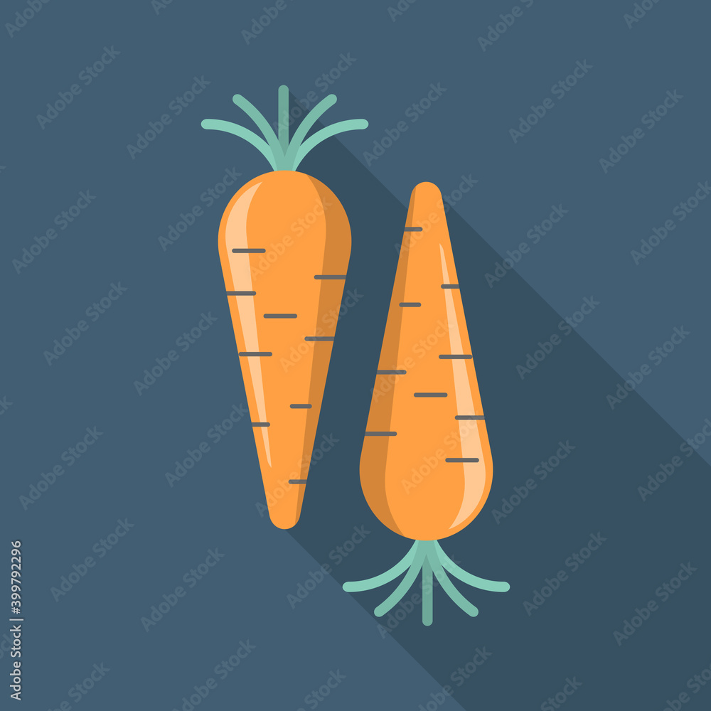 Carrot iconin flat style. Long shadow Carrot iconin flat style. Long shadow