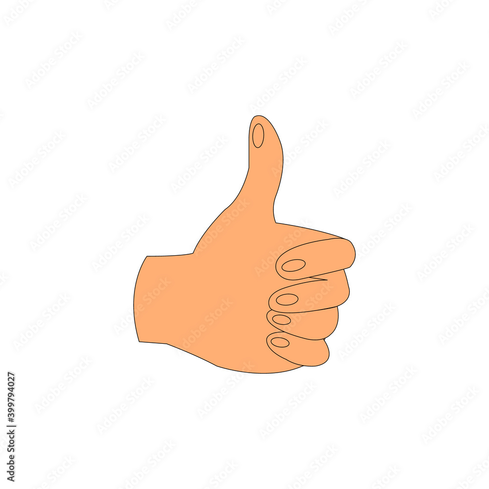 Skin Color Thumbs Up on A White Backdrop Skin Color Thumbs Up on A White Backdrop