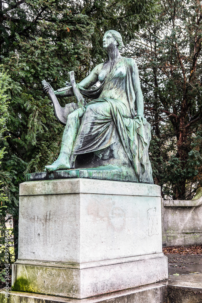 Monument to poet Johann Wolfgang von Goethe at University Square in Strasbourg. Alsace, France, Europe.
