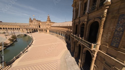 Aerial view of the Plaza de Espana in Seville