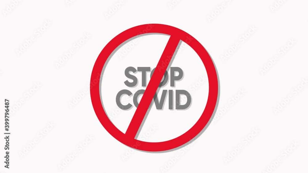 Red Sign Stop Covid-19 On white background Red Sign Stop Covid-19 On white background