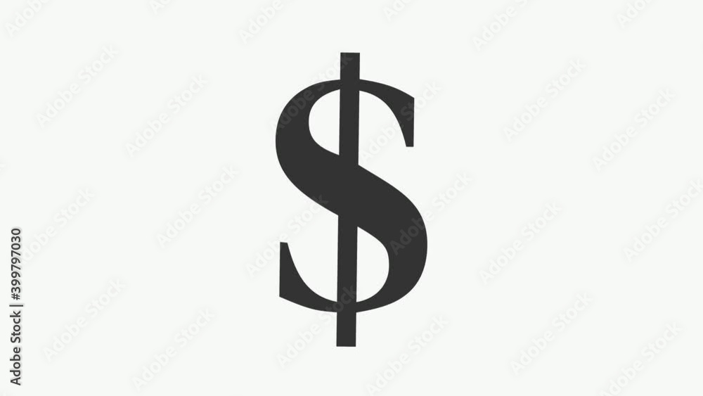 Animated dollar sign isolated on white Animated dollar sign isolated on white