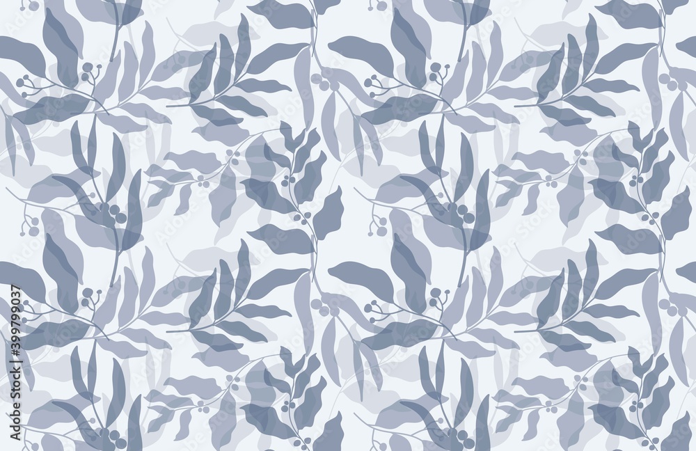Seamless pattern with abstract flowers and leave. Creative floral surface design. Vector background Seamless pattern with abstract flowers and leave. Creative floral surface design. Vector background