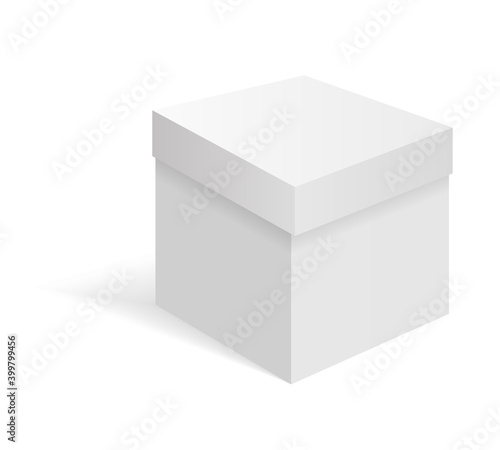 White blank cardboard package box. template. Cardboard box mockup, package and container illustration.