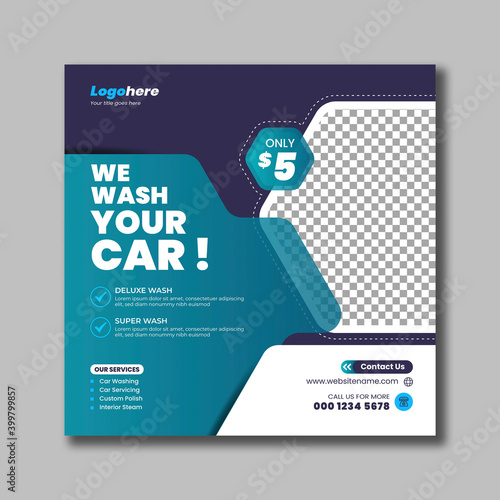 Car Washing Social Media Post Template 