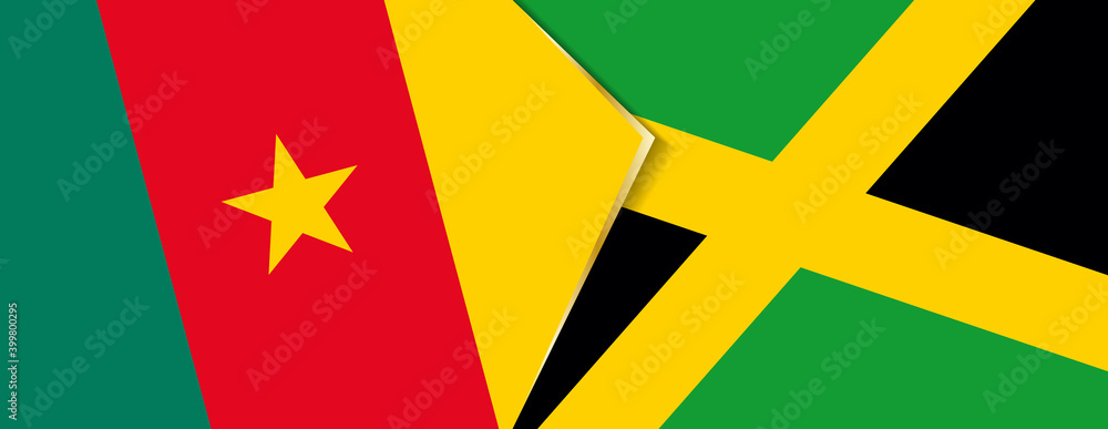 Cameroon and Jamaica flags, two vector flags. Cameroon and Jamaica flags, two vector flags.