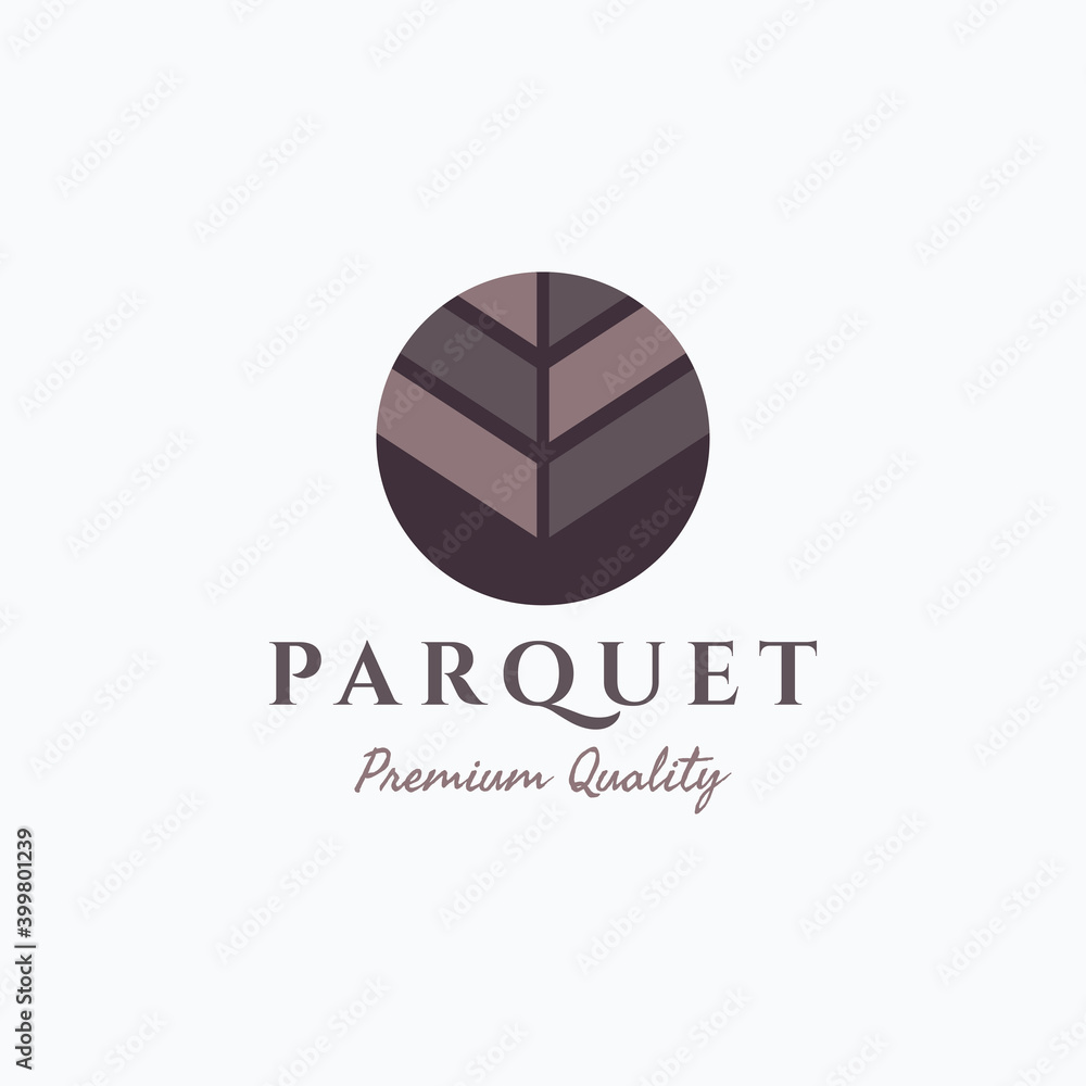 Fototapeta premium Vector illustration of minimalist circle parquet flooring vinyl tile logo design