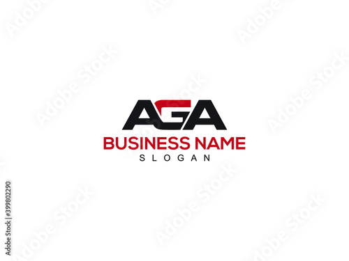 AGA Logo Icon, aga letter type logo icon design photo