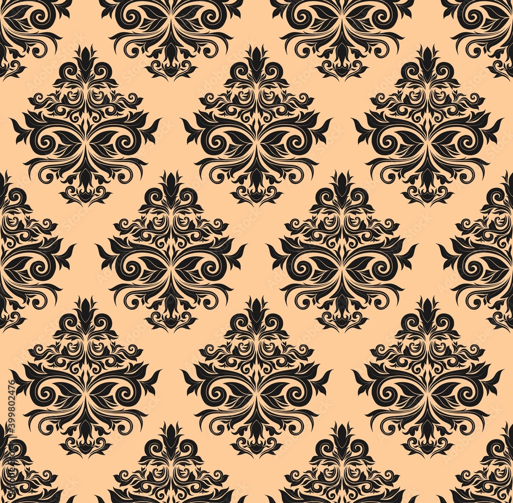 Damask seamless pattern background. vector illustration Damask seamless pattern background. vector illustration