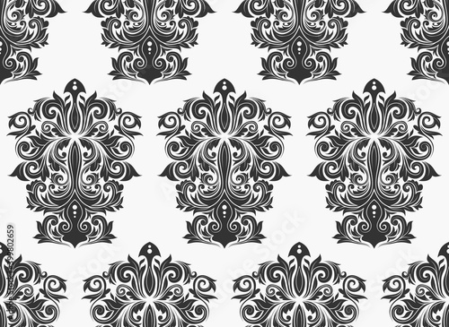 Damask seamless pattern background. vector illustration