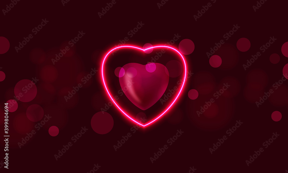  Neon Light Heart for valentine's day